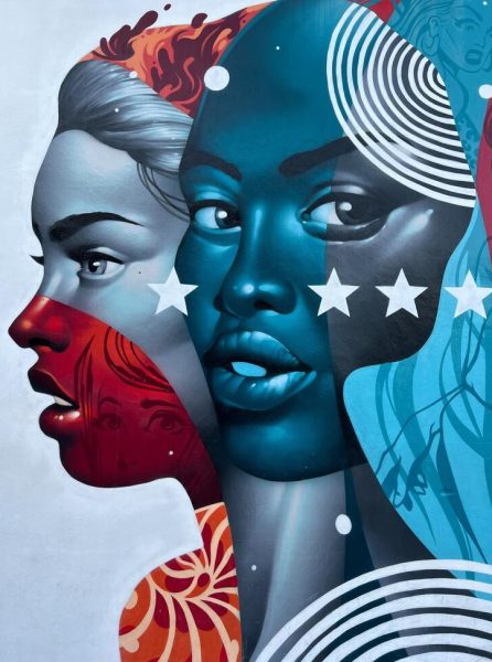 A section of a mural at Wywood Walls - American Power by Tristan Eaton