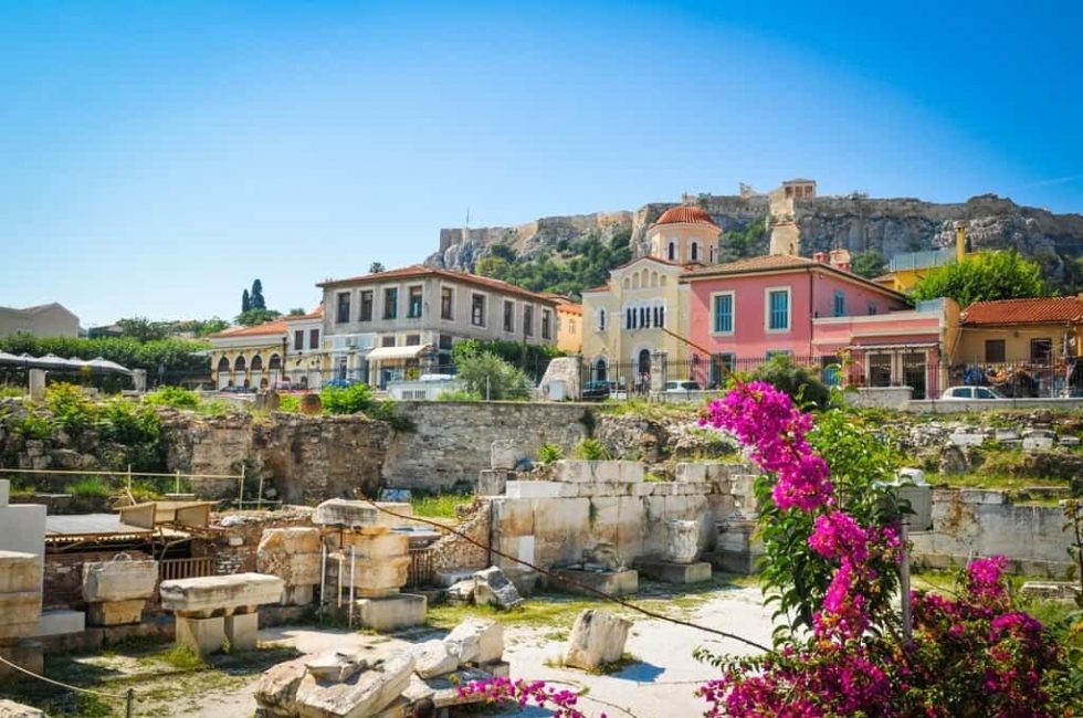 The-old-town-of-Athens-Greece-as-seen-from-Hadrians-Library-min